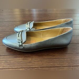 Coach Ruthie Flats A7116 in Metallic Pewter Pebbled Leather Wo's 5n damage
